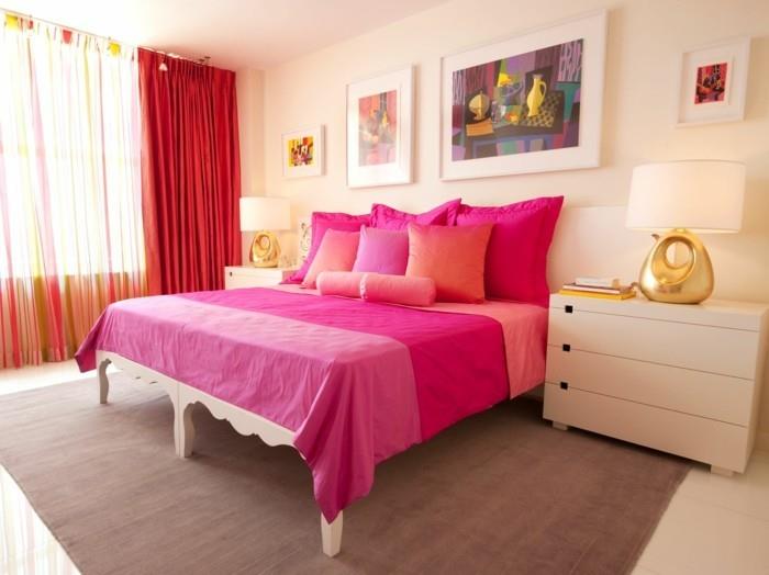 Makuuhuoneen sisustus yhdistää raikkaat värit ja luo iloisen ilmapiirin makuutilaan
