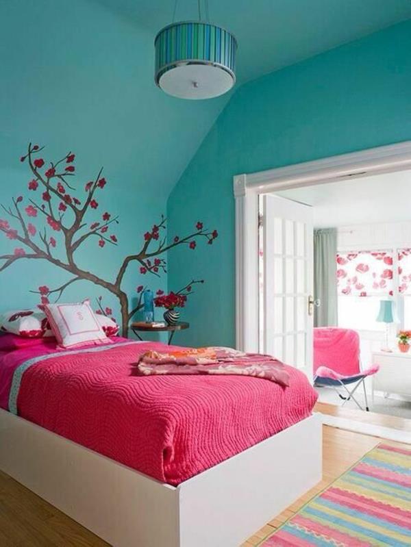 makuuhuoneen värit turkoosi seinätarra