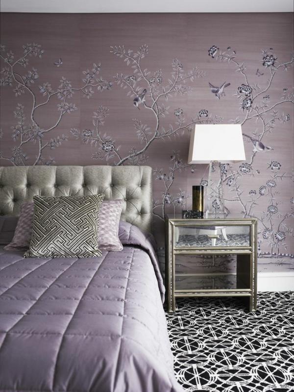 makuuhuoneen väri -ideat herkkä vaaleanpunainen seinämaalaus