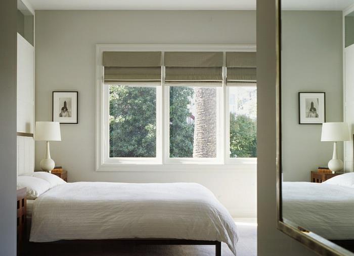 makuuhuoneen ikkunan yksityisyysnäytön rullaverhot minimalistinen munanvärinen