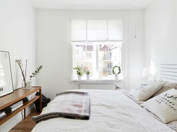 makuuhuoneen ideoita skandinaaviseen tyyliin yksinkertainen minimalistinen