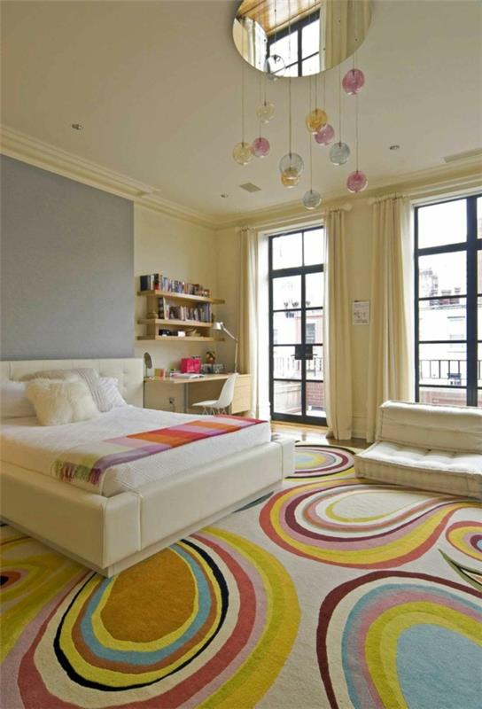 makuuhuoneen ideat värisuunnittelu kesäpaletti lattia
