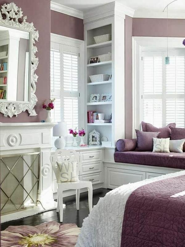 tehdä makuuhuoneista ylellisesti kauniita seinän värejä sisäänrakennettu hylly