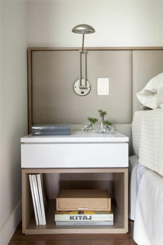 makuuhuoneen huonekalut sänky yöpöytä skandinaavista muotoilua
