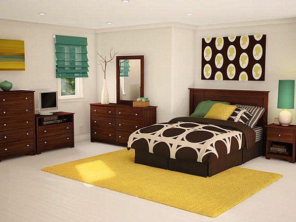 moderni muotoilu sisustus nuorten huone keltainen matto