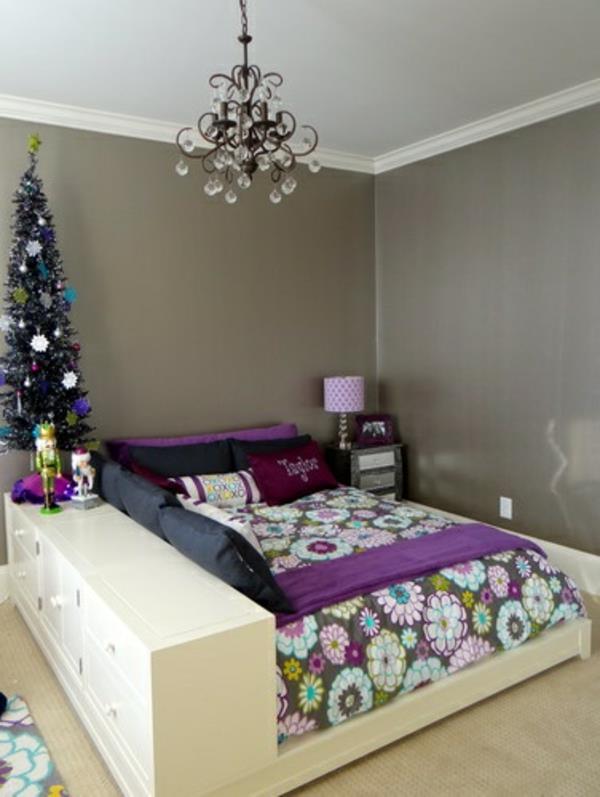design -makuuhuone moderni sisustus nuorten huoneen seinän värit