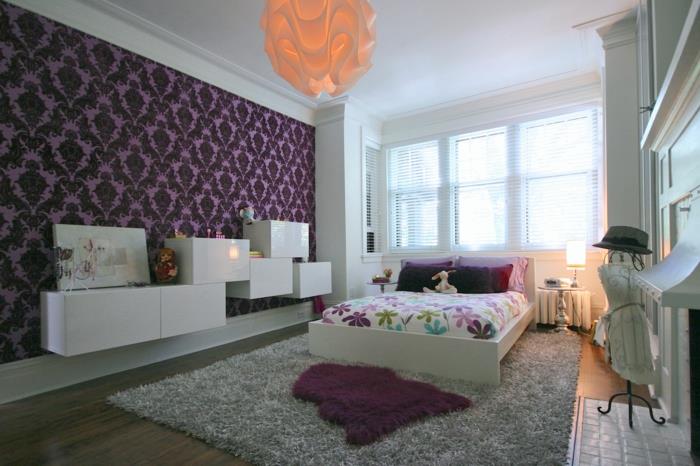 makuuhuoneen taustakuva violetti tyylikäs värillinen vuodevaatteiden säilytysideoita