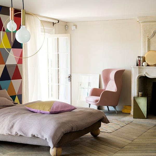 makuuhuoneen sisustusvärit design deco -ideat moderni valkoinen