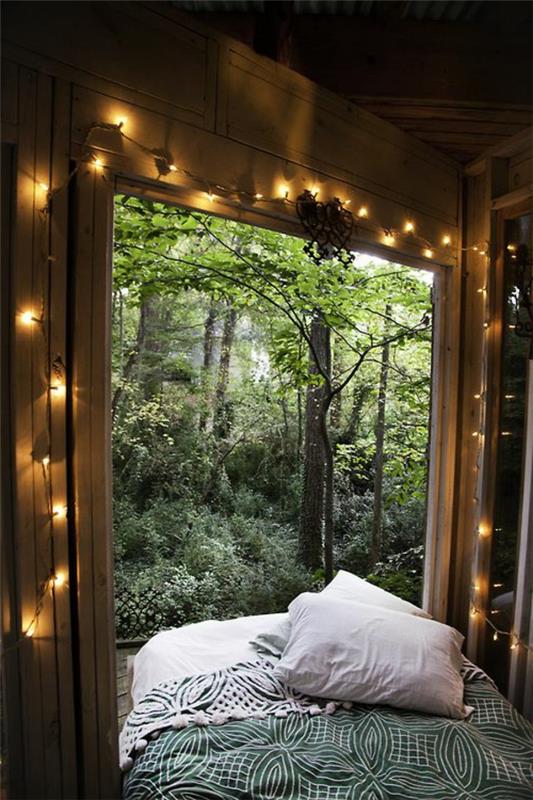 makuuhuoneen suunnittelunäkymät metsän keiju valot