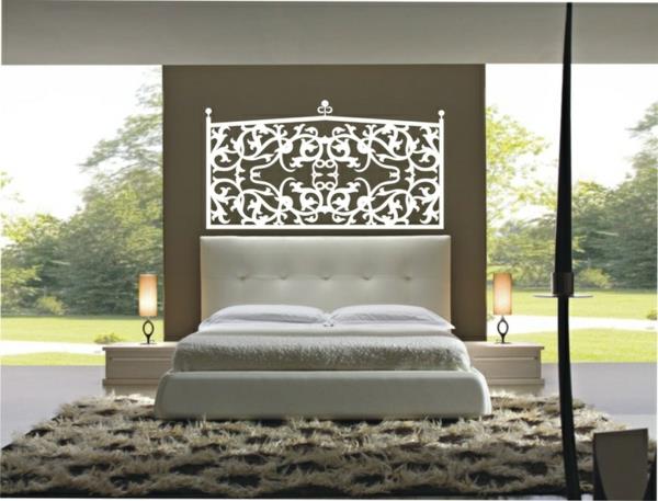 makuuhuoneen seinän suunnittelu vinyyliseinäkoristeinen sänky