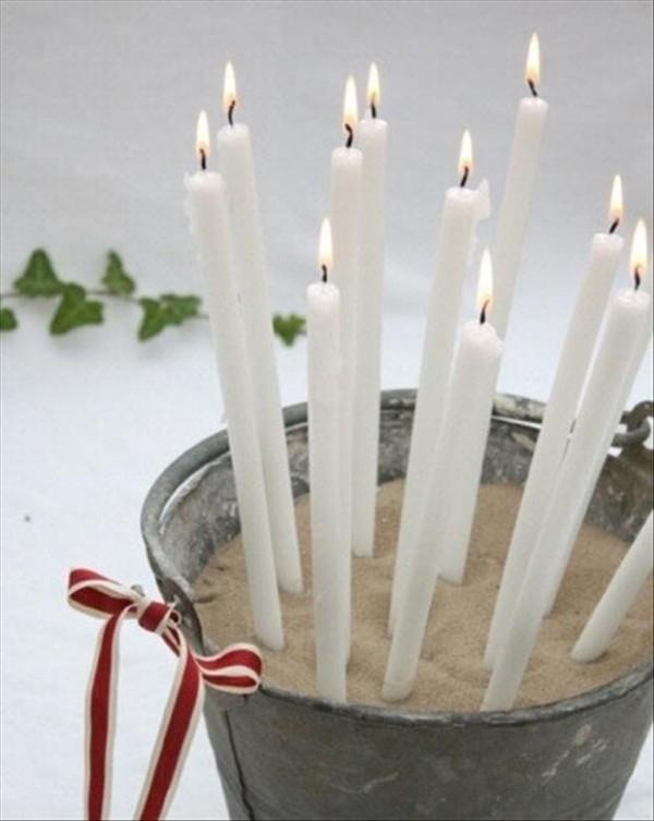 yksinkertainen idea koristella kynttilöitä