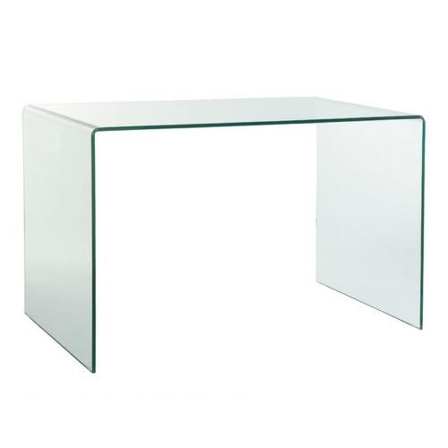 yksinkertainen kirjoituspöytä läpinäkyvästä lasista