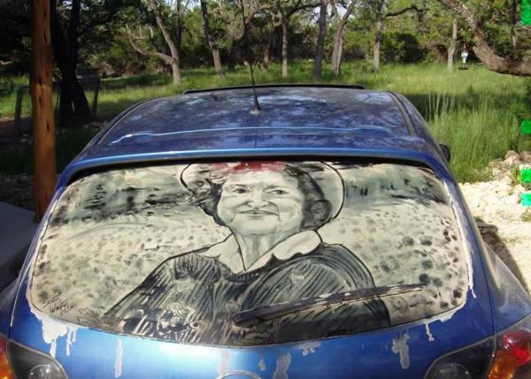 likainen autot taide pöly maalaus nainen