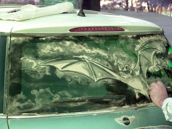 likainen autot taide pöly maalaus bat