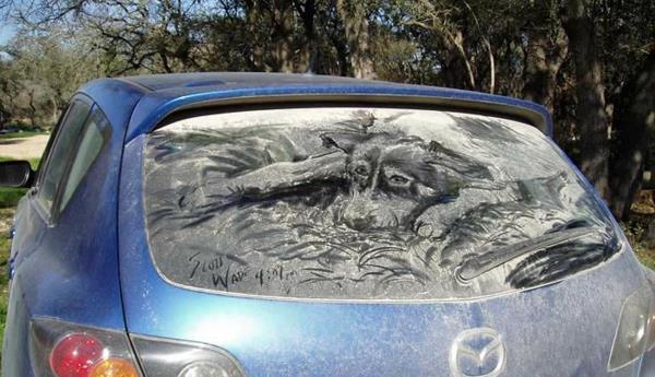 likainen autot taide pöly maalaus koira