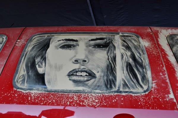 likainen autot taide pöly maalauksia kaunis nainen
