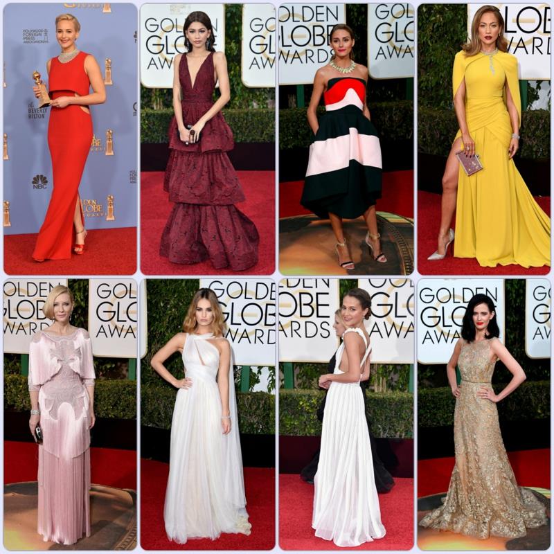kauniit iltapuvut pitkät Golden Globe 2016