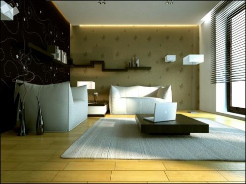 kauniita olohuone -ideoita sohvien nojaamiseen korkealle