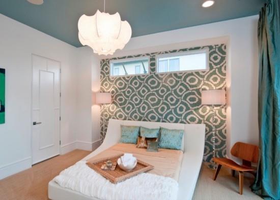 Kattorakenne kattoideoita katto suunnittelu vihreä katto makuutilassa kauniit peitot värillinen viltti makuuhuoneen rauhoittava vaikutus