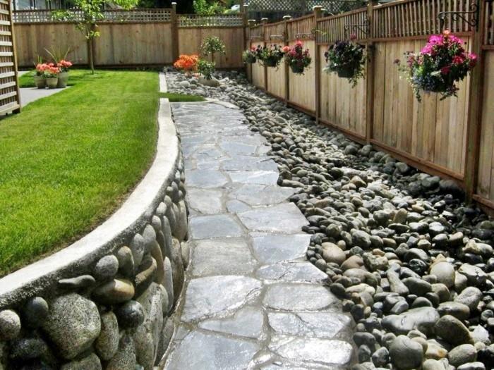 kaunis puutarha rock garden vihreä nurmikko