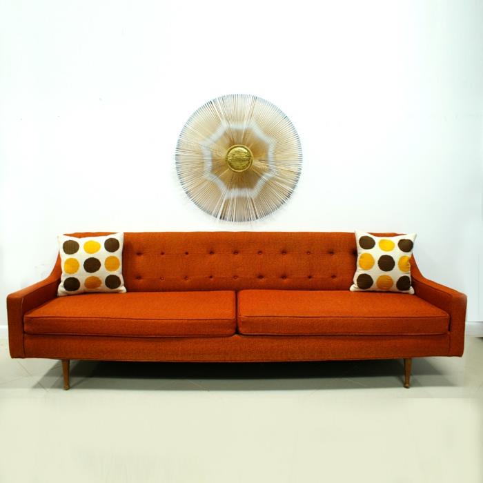 kauniit sohvat oranssi sohva heittää tyynyt seinäkoriste