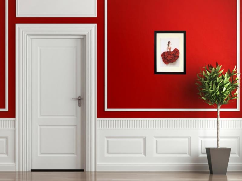 kauniita seinävärejä ideoita seinävärit yhdistävät punaisen valkoisen