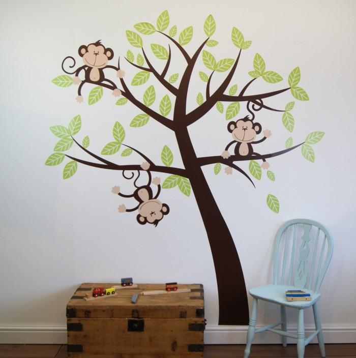 kaunis seinä tarrat lastentarha sisustus ideoita puu