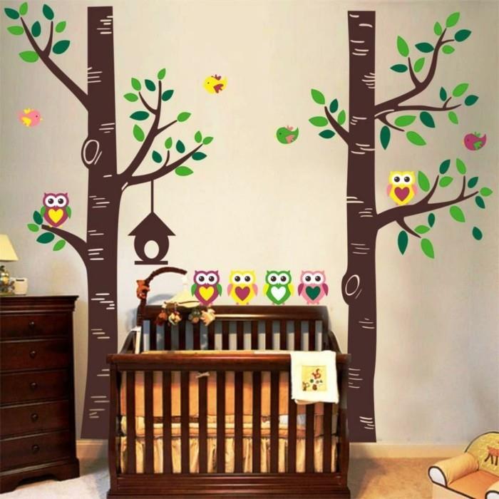 kauniit seinätarrat puut deco -ideat lastenhuone