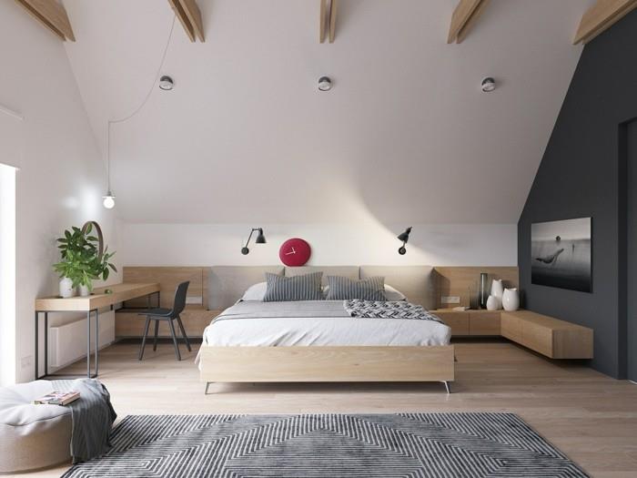 kauniita eläviä ideoita skandinaavinen makuuhuone kauniilla kangaskuvioilla