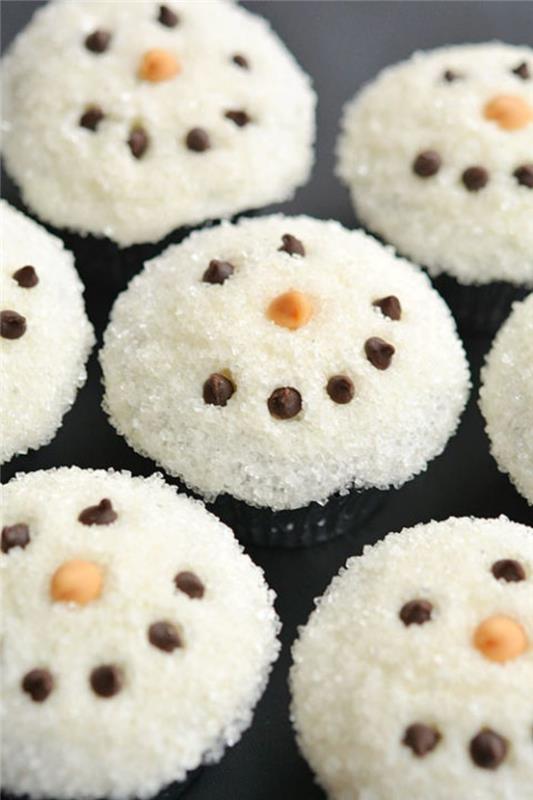 lumiukko cupcakes joulu jälkiruoka ideoita