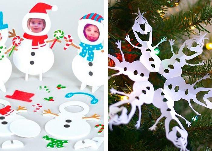 paperiset lumiukot joulukäsityöt lasten kanssa