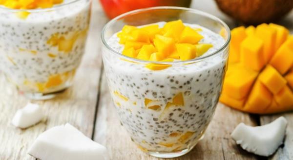 nopea aamiainen ideoita chia vanukas mango