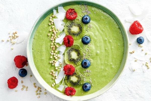 nopea aamiainen ideoita vihreä smoothie kulho