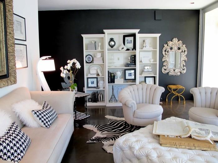 kaunis olohuone turkki matto seepra valkoinen sohva tumma matto