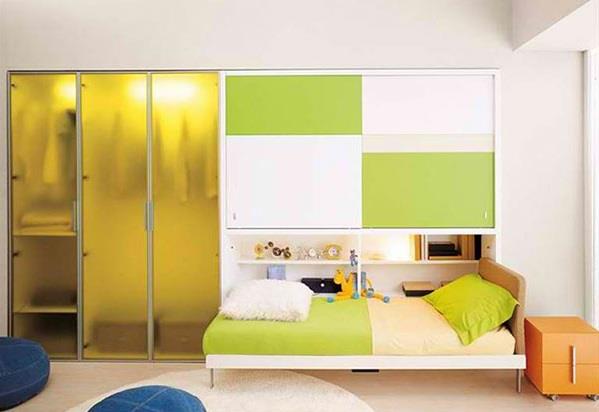 kaapin seinä taitettavalla sängyllä seinäsänky kaappisängyt vihreä