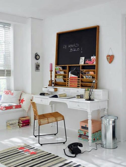 rakenna oma työpöytä kotitoimistosi antiikki lipasto valkoinen maali diy ideoita
