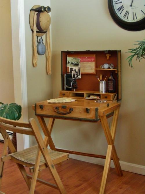 kirjoituspöytä rakenna itsellesi kotitoimisto puulaatikko diy ideoita puu taitettava pöytä kokoontaitettava tuoli