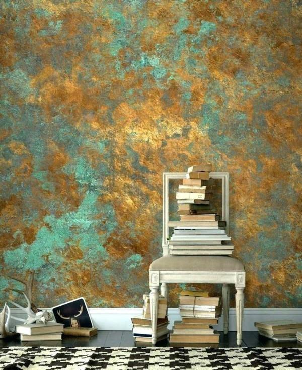 sienitekniikka maali seinät alkuperäinen vihreä kulta