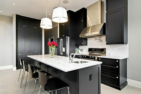 mustat värit keittiökaappeihin ihanteellinen valinta nykyaikaiseen minimalismiin