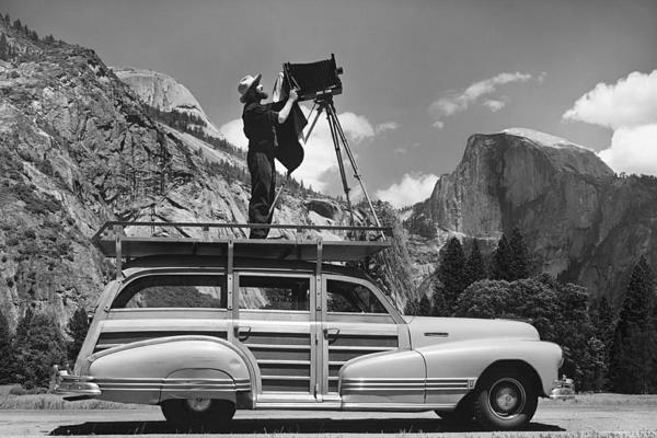 mustavalkoinen valokuvaus ansel adams retro auto kamera