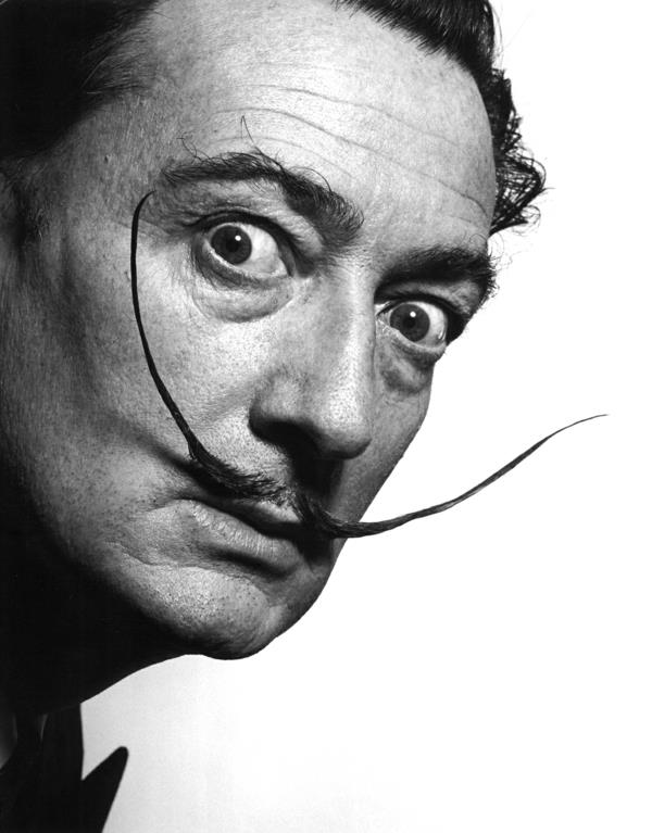 mustavalkoinen valokuvaus salvador dali muotokuva
