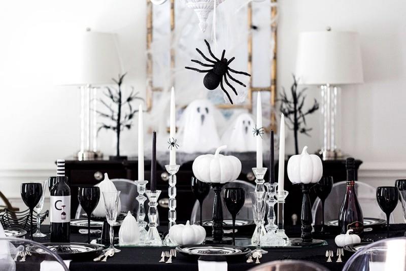 mustavalkoisia ideoita halloween koristelu
