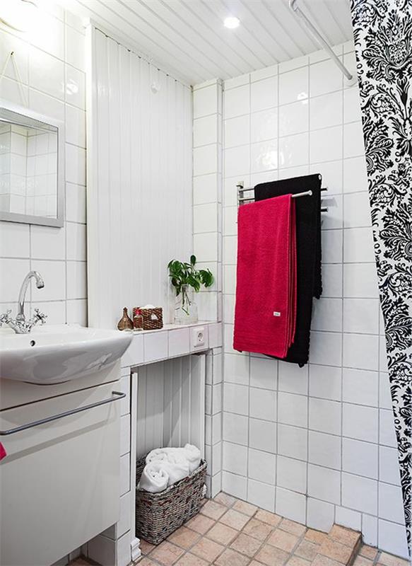 musta valkoinen elementit yhdistelmä väri klassinen kylpyhuone
