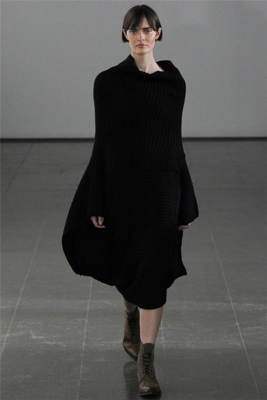 musta neulottu mekko knitmode fw 2014 2015 talvimuoti naiset