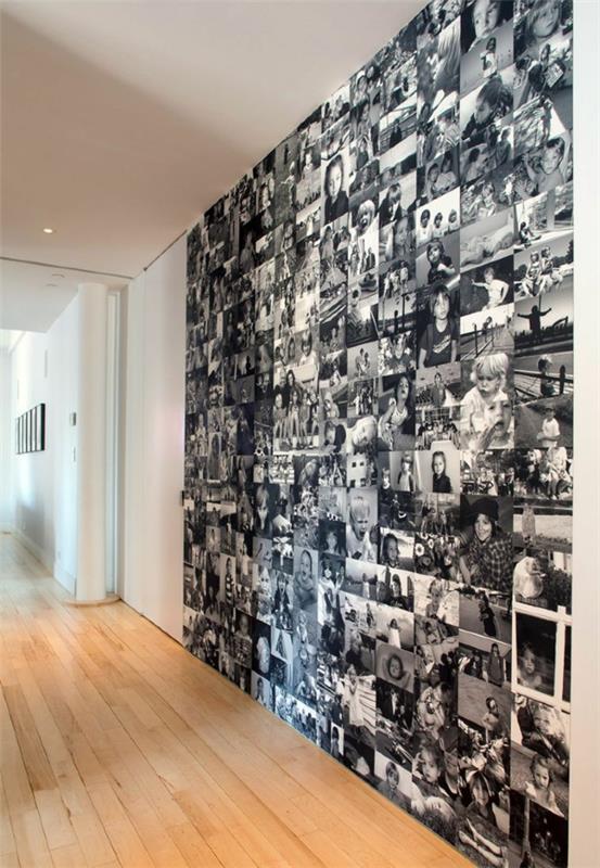 mustavalkoinen valokuva seinäkäytävän sisustusideoita
