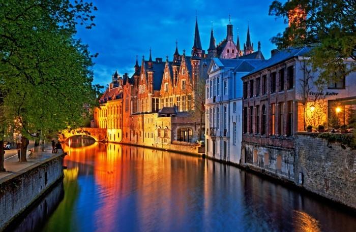 bruges belgia hämärä