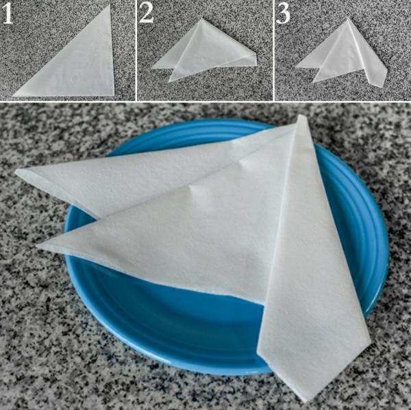 Taitettavat lautasliinat ohjeet luovat käsityöideat pöytäkoristeet