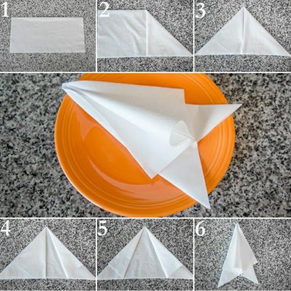 Taitettavat lautasliinat ohjeet paperilautasliinien taittamiseen