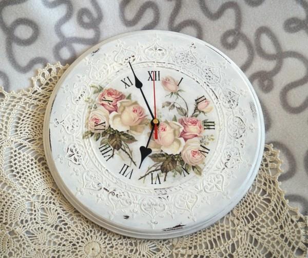 lautasliina tekniikka decoupage seinäkello shabby chic koristele itseäsi
