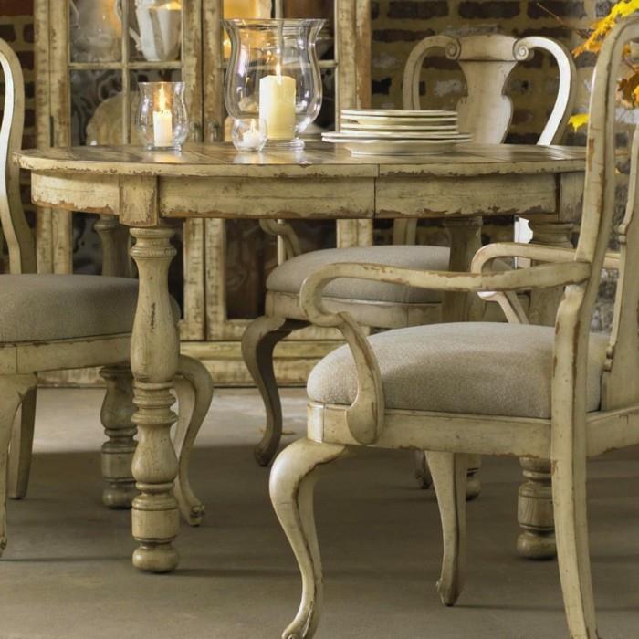 nuhjuinen tyylikäs huonekalut ruokasali pyöreä ruokapöytä mukavat tuolit